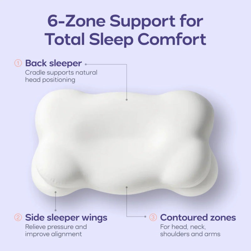 Cloud-shaped Pillow Core For Spinal And Cervical Support Designed For Side Sleepers